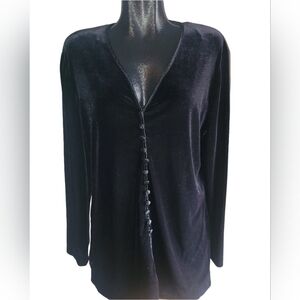 Nina Piccalino Black Crushed Velvet Long Sleeve Top 12